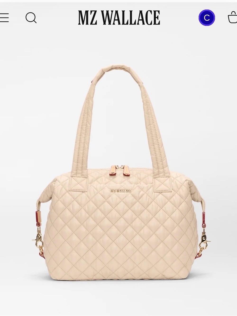 MZ Wallace Quilted Sutton Tote in Grey